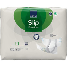 ABENA Slip Premium All-in-One Incontinence Pads for Men & Women, Eco-Labelled - Large 1, 100-150cm Waist, 2500ml Absorbency, 26PK