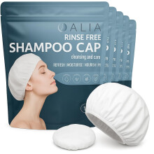 5 x ALIA Shampoo Cap Rinse Free Microwavable | Hair Cleansing Hats for Elderly and Disabled | Waterless Washing for Festival goers and Campers |1 Pac