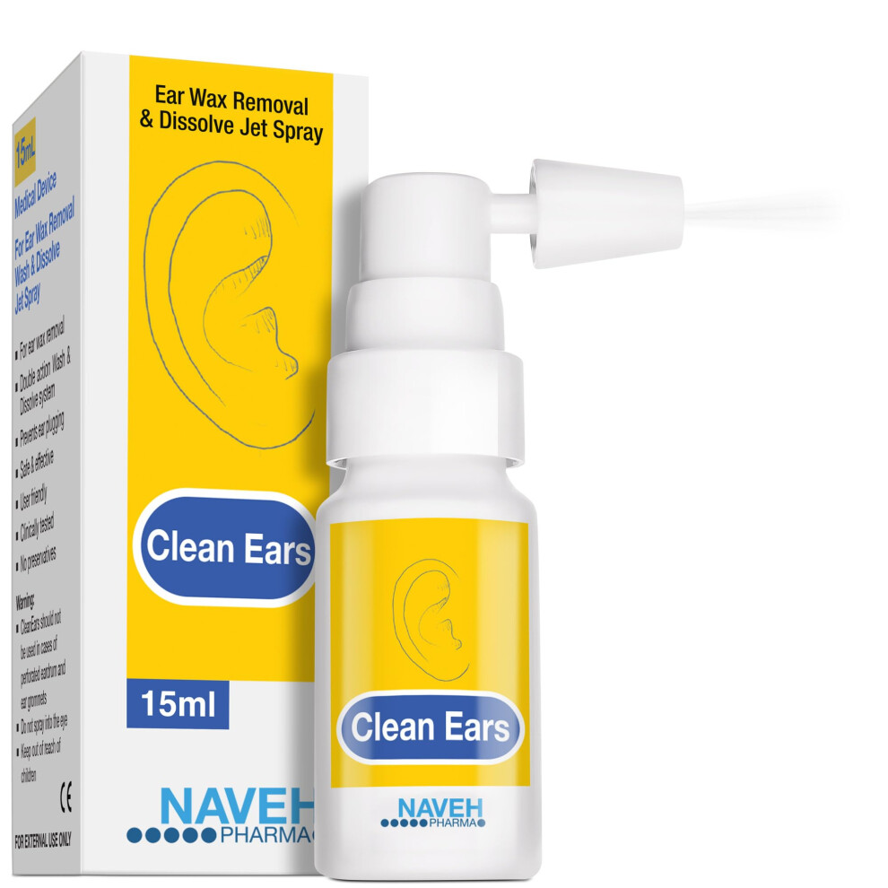 Naveh Pharma Cleanears | Fast-Acting Ear Wax Removal Spary | Breaks Down & Dissolves Earwax In Just 1 Treatment | Clinically Proven To Be 300% More E