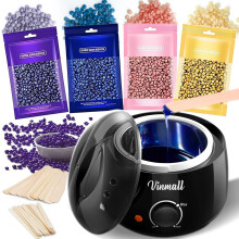 Waxing Kits Wax Heater for Hair Removal: 4 * 100g Hard Waxing Beads & 30 Waxing Sticks Waxing Machine Kit for Home Use Wax Kit Home Waxing Kit for Wo