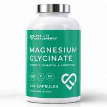 Pure Magnesium Glycinate (Bisglycinate), 240 Vegan Capsules, 2 Month Supply, High Strength 300mg Elemental, Bioavailable Chelated Supplement for Slee