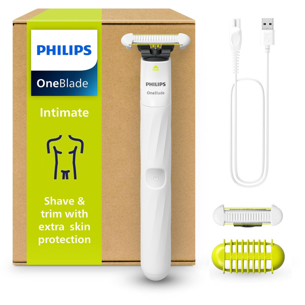 Philips Oneblade Intimate, Designed For Pubic Grooming, Trim & Shave With Extra Skin Protection, Close & Comfortable Results - Not Completely Bare, M
