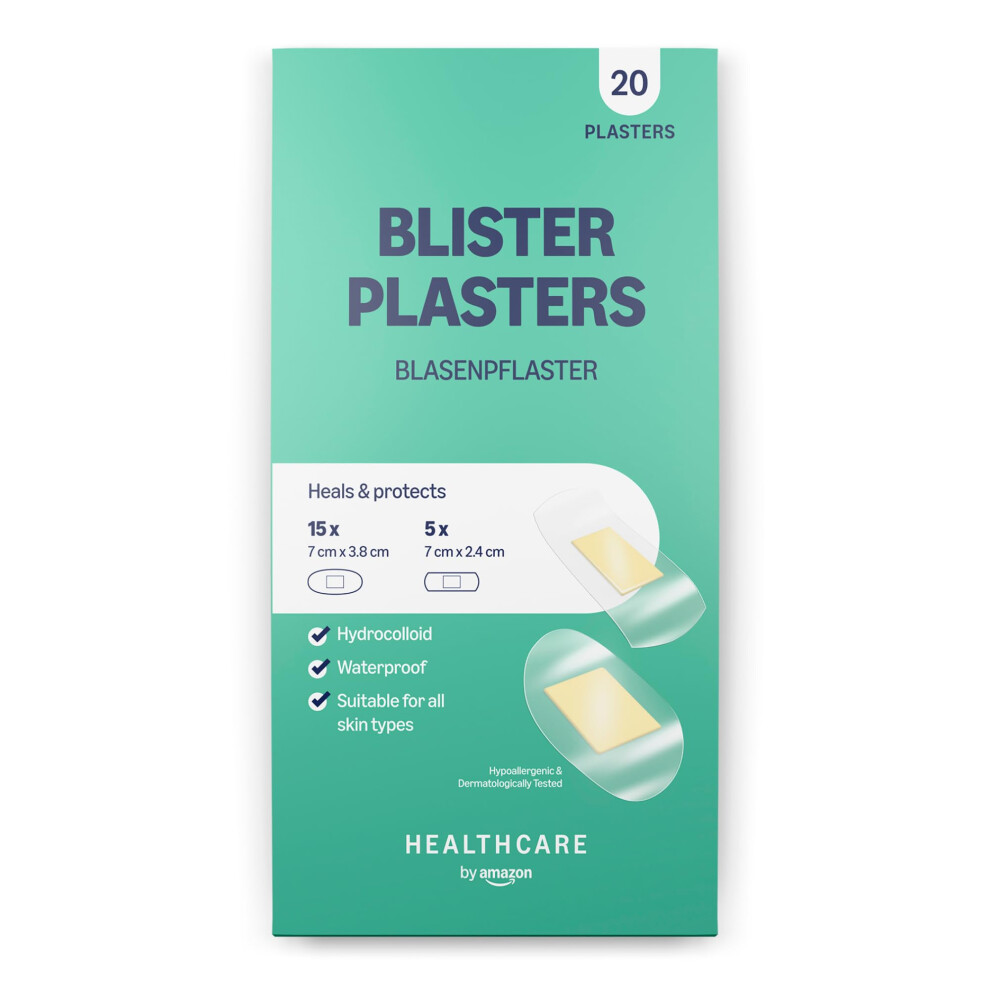 By Amazon Healthcare Assorted Blister Plasters 20 Pack (Previously A Amazon Basic Care Brand, Same Product)