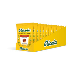Ricola Original Cough Drops Bag, Pack of 12, Naturally Effective Throat Lozenges, Cough Sweets, 75 g