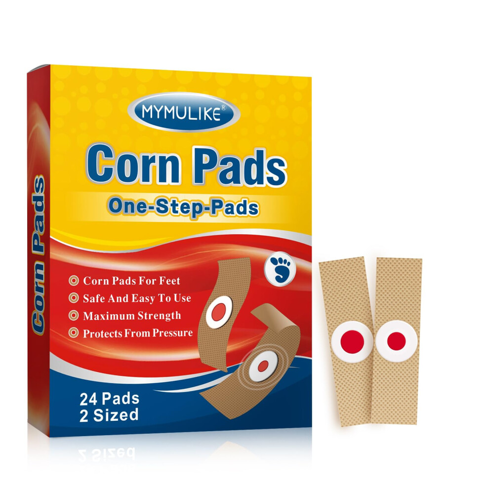 Mymulike Corn Removal Pads, 24 Count Corn Plasters Relief Corn Pain,