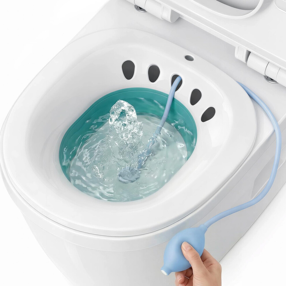 Deanic Foldable Sitz Bath For Toilet Hemorrhoids Treatment And Post Partum Care, Yoni Steam Bath Seat For Pregnant Women, Bidet Bowl With Flusher Pum