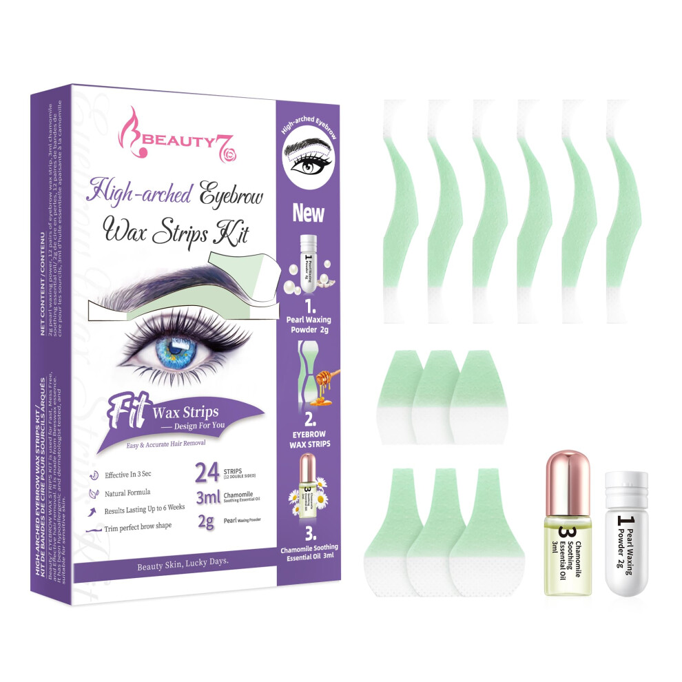 Photos - Hair Removal Cream / Wax Beauty7 Eyebrow Waxing Strips, High-arched Form Eyebrow Strips Pre-cut for Face,