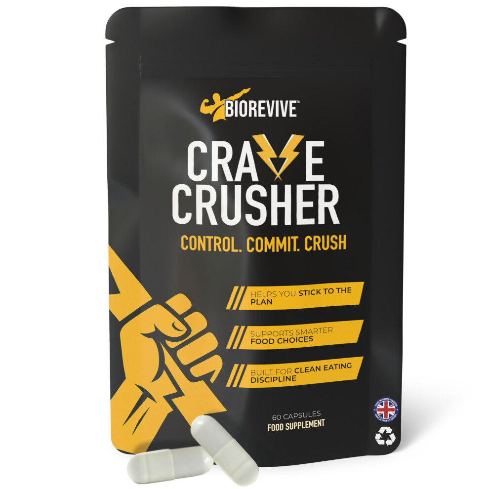 Biorevive Crave Crusher Â Appetite Suppressant With 5-Htp, Glucomannan, Green Tea, Chromium & Black Pepper For Craving Control, Metabolism Support &