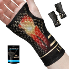 2 Pack Copper Wrist Supports for Carpal Tunnel, Wrist Brace for Women Men, Compression Wrist Support for Tendonitis, Arthritis, RSI, Sprains, Pain Re
