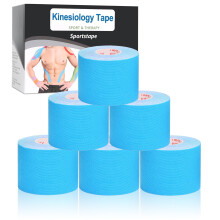 Gotaqery Kinesiology Tape (6 Rolls Pack), Waterproof Elastic Muscle Support Tape for Exercise, Sports & Injury Recovery, Breathable & Latex Free, 5cm