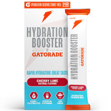 Hydration Booster by Gatorade Carbohydrate-Electrolyte Sachets - Hydration Powder Drink Mix with Carbohydrates, Electrolytes and B Vitamins (Cherry L