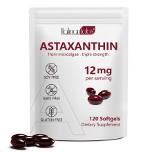 Astaxanthin 12mg 120 Capsules (4 Months Supply) | Triple Strength Antioxidant from Haematococcus Pluvialis, Supports Eye Skin Joint Heart Health | No