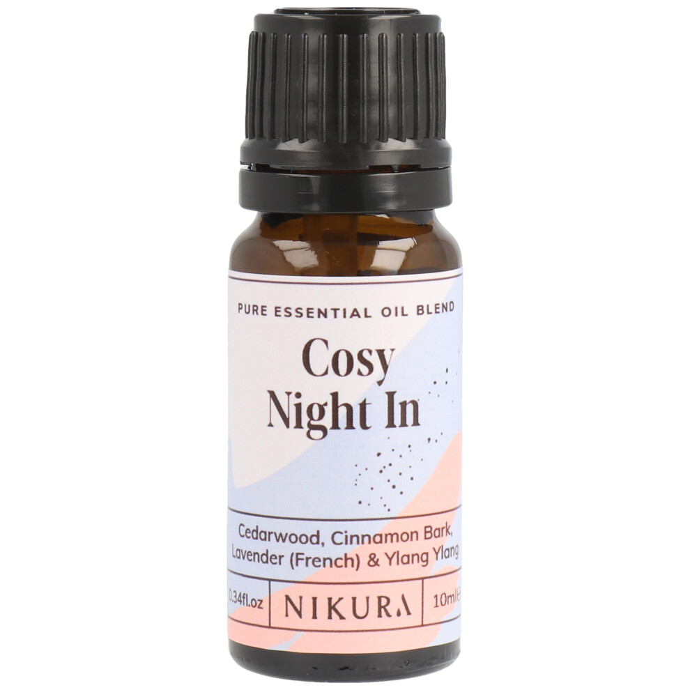 Nikura Lavender Cosy Night In Essential Oil Blend - 10Ml | Made From Cedarwood, Cinnamon, Ylang Ylang | For Sleeping, Aromatherapy, Diffusers, Soap