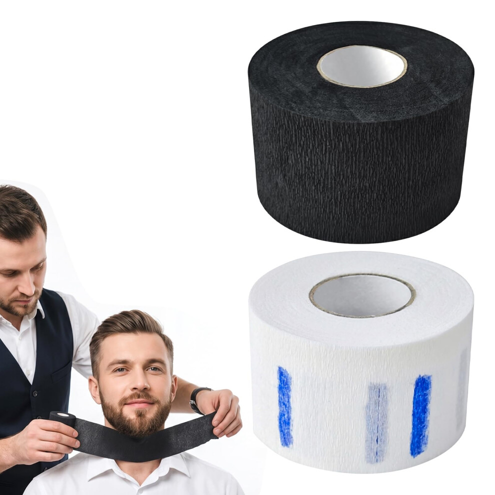 Admygo 2 Pcs Barber Neck Strips, Barber Tape, Neck Tape, Disposable Neck Strips, Hygienic Neck Tissue Strips For Salon Haircut Styling & Waxing, Barber Shop