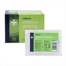 Reliance Medical Relipore Sterile Adhesive Dressings - Ideal for Weeping or Surgical Wounds, Highly Absorbent, Low-Allergy, Individually Wrapped, 5 c