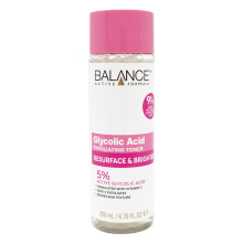Balance Active Formula 5% Glycolic Acid Exfoliating Toner with Vitamin C 200ml, Gentle Daily Glow Toner for Smoother, Brighter Skin, Refines Texture