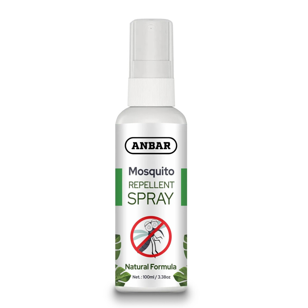 Anbar Natural Insect Repellent Spray 100Ml For Body, Skin - 8 Hour Protection, Safe Deet-Free, Repels Mosquitoes, Midge, Biting Insects For Adults &