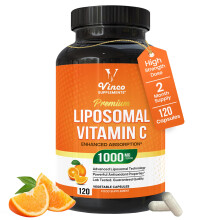 Vinco Liposomal Vitamin C Capsules 1000mg - Advanced Absorption Technology for Daily Wellness Support - Supports Immune Function, Energy Levels & Ski