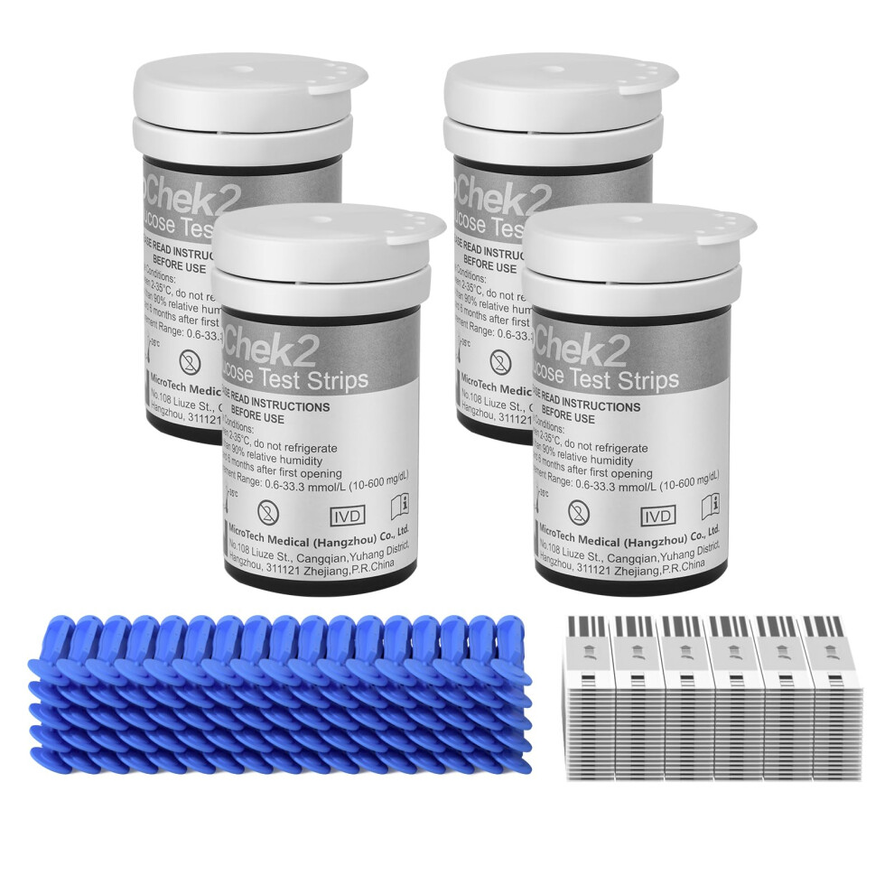 Foviflxy Gochek Diabetes Test Strips X 100 & Diabetes Lancets X 100, No Code Blood Glucose Test Strips, Blood Suger Test Strips For Uk Diabetics (Gochek Only)