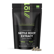 Organic Nettle Root Extract 5000mg - Potent Urtica Dioica Extract Formula - 120 Vegan Capsules – Resealable and Recyclable Pouch by Alpha01