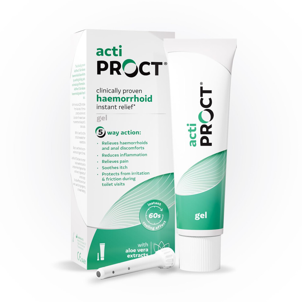 Actiproct Cooling Gel With Applicator - Haemorrhoids Instant Relief Treatment For Fissures & Anal Discomfort - Helps Itching, Irritation Or Pain - Ea