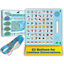 8 Languages AAC Device for Autism, 63 Buttons, Communication Board for None Verbal, Stroke Survivors Speech Support, TBI, Talking aid Tool for Delaye
