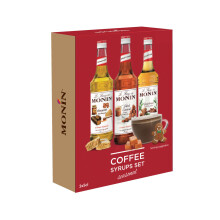 Monin Special Occasion Coffee Syrups Gift Set 3x5cl. 1x Gingerbread, 1x Salted Caramel, 1x Honeycomb.Make Flavoured Coffees at Home. Vegetarian, 100%