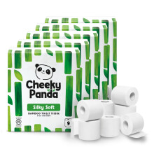 The Cheeky Panda Bamboo Toilet Rolls Bulk Buy – 45 Rolls (5 Packs of 9) | 3 Ply Toilet Paper | Plastic Free Packaging and Sustainable Tissue Paper |