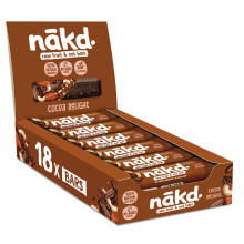 Nakd Cocoa Delight Natural Fruit & Nut Bars - Vegan - Gluten Free - Healthy Snack,s 35 g (Pack of 18)
