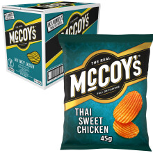 McCoys THAI SWEET CHICKEN Grab Bag Crisps 45g (Multipack BOX of 36) - Fully loaded with flavour, iconic ridged crisp, unmistakable crunch