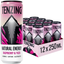 TENZING Natural Energy Drink, Plant Based, Vegan, & Gluten Free Drink, Raspberry