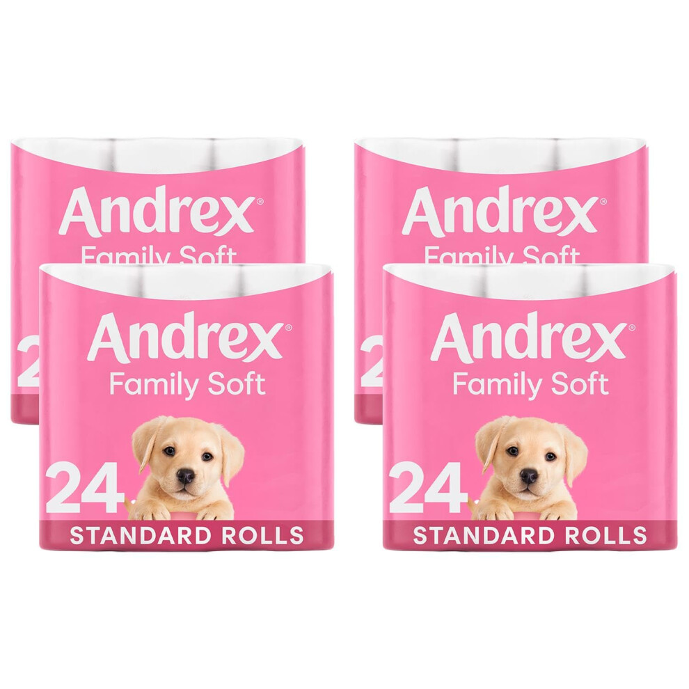 Andrex Gentle Clean Toilet Roll Tissue Paper Puppies On A Roll Pack Of 96