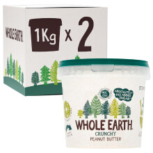 Whole Earth Original Crunchy 1 Kg Pack of, Peanut Butter, 2000 gram, (Pack of 2)