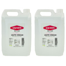 Aksoy White Vinegar 10L (Pack of 2x5L) | Multi-Purpose Vinegar for Cleaning, Pickling, Marinating, Cooking, Weed Control, Descaling & General Househo