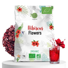 ORIGEENS HIBISCUS TEA Organic 1kg Premium Grade | Hibiscus Flower for Infusions, Iced Tea, Karkade | Dried Hibiscus Flowers, Draining Detox Tea