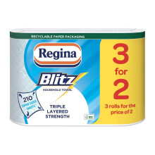 Regina Blitz 12 Rolls Original Kitchen Rolls in Recycled ECO Paper Bag