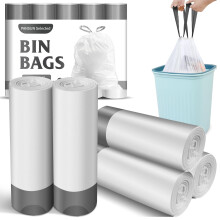 PANSUN Selected Bin Bags 10l Drawstring Heavy Bin Liners for Bathroom