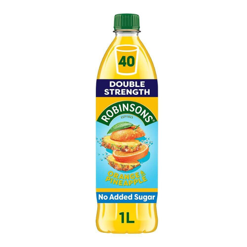 Robinsons Fruit Squash Double Strength Orange & Pineapple No Added Sugar 1L