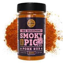 Smoky Pig BBQ Pork Rub - 100% Natural BBQ Seasoning - Perfect Blend Of Spices For Smoky BBQ And Grill Pork Dishes - Large Jar (220g)