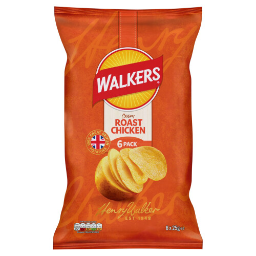 Walkers Walkers Roast Chicken Multipack Crisps 6x25g