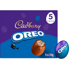 Cadbury Dairy Milk Oreo Filled Chocolate Egg, Filled with Crunchy Biscuit Pieces & Oreo Creme, Multipack of 5 x 31 g (Pack of 1)