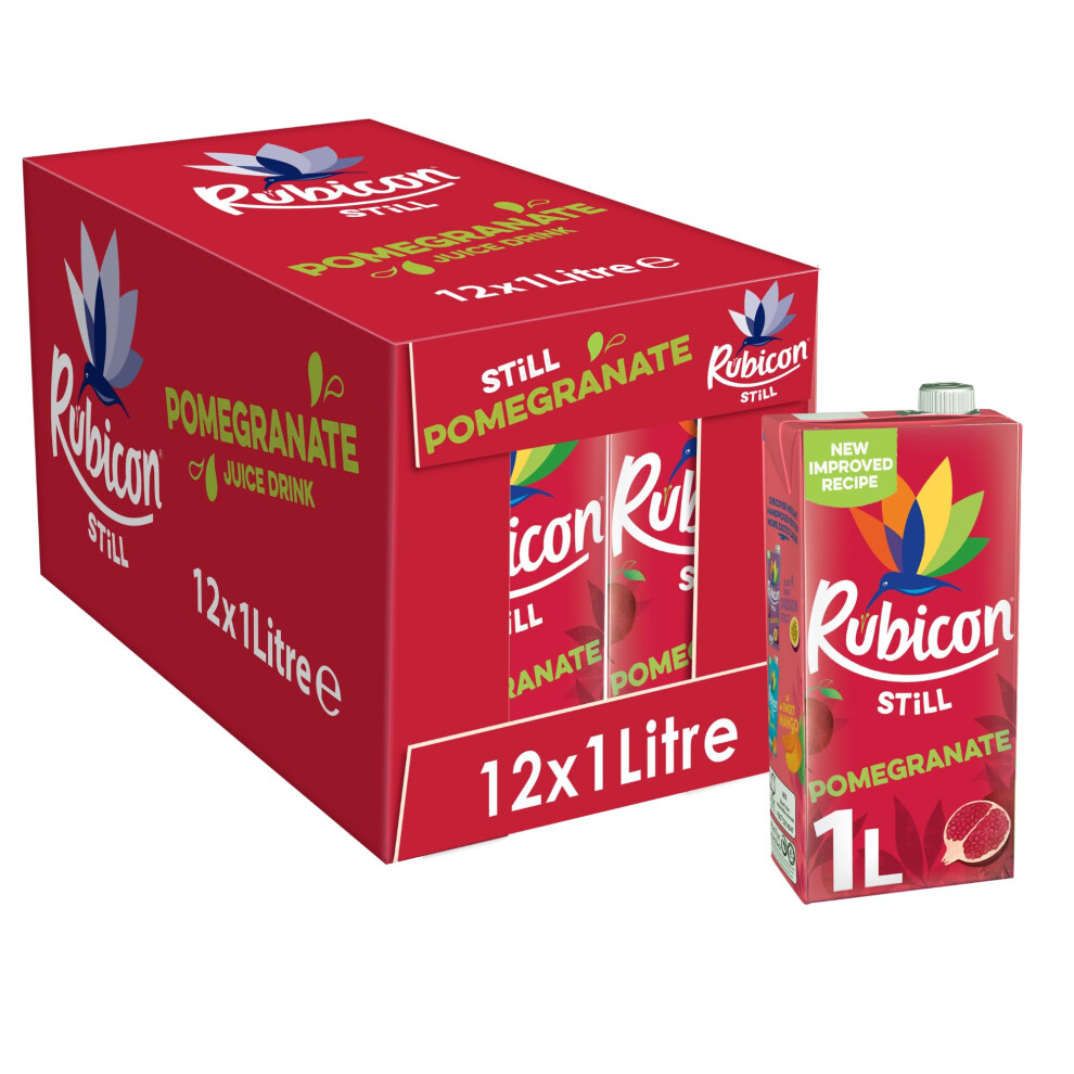 Rubicon Still Pomegranate Juice - Made With Real Handpicked Fruit Pomegranate - Bold And Intense Tropical Juice Drink - Multipack Fruit Juice Cartons