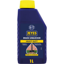 Jeyes Drain Unblocker (1L) - Outdoor Drain Unblocker Liquid Heavy Duty - Dissolves Grease, Hair and Food Waste - Powerful Formula Works in 30 Minutes