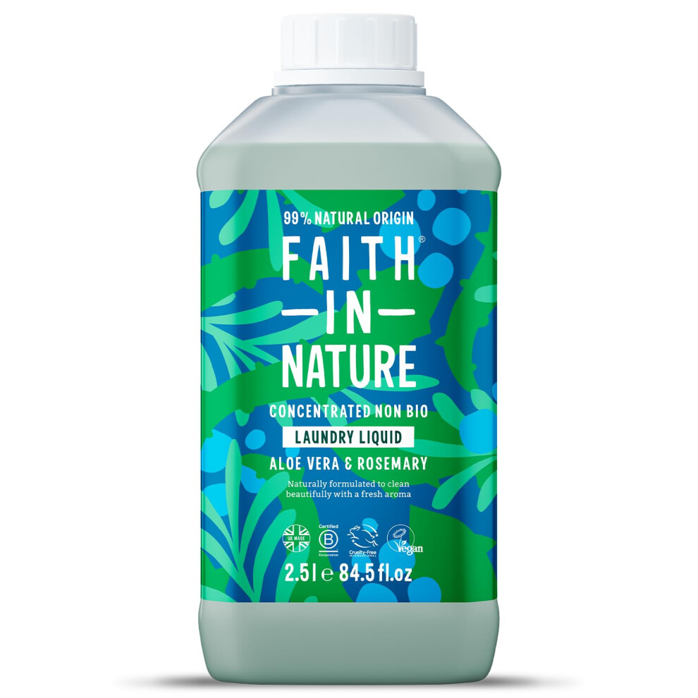 Faith In Nature Natural, Super Concentrated, Laundry Liquid With Aloe Vera And Rosemary Oil, Vegan And Cruelty Free, No Sls, Parabens Or Phosphates,