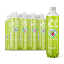 Sparkling Ice Kiwi Strawberry flavour sparkling water with antioxidants and vitamins, No sugar, 500ml Bottles (Pack of 12)