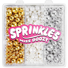 Edible Pearl Sprinkles - 3 Colour White, Gold & Silver Pearl Sugar Candy 130g, Cupcake, Ice Cream, Donuts, Macaron Toppings Supplies for Wedding Birt