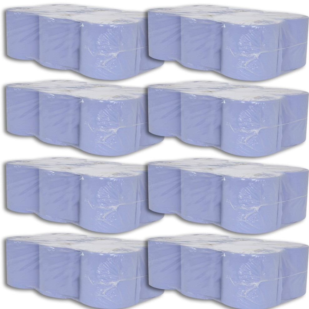 Phoenix Blue Roll 2 Ply – Centre Feed Paper Towel Roll | 48 Pack | Strong, Absorbent Cleaning Roll For Kitchen, Industrial & Commercial Use | Embossed Wipe