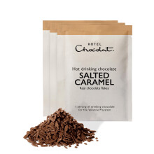 Hotel Chocolat Salted Caramel Hot Chocolate Sachets - Luxury Chocolate Flakes - Pack of 20 Single-Serve Sachets, 620g - Made To Pair With The Velveti