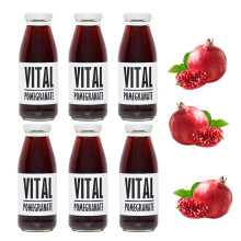 PRESSUICE Fresh Vital Pomegranate Juice not from concentrate - 6 bottles pack x 250 ml Fruit Juices NFC - Natural Pressed Semi Sweet Drink - No added