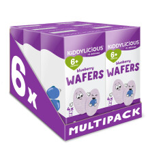 Kiddylicious Blueberry Mini Wafers - Gluten and Dairy Free Kids Snack - Suitable for 6+ Months - 6 x 4 Twin Packs